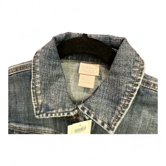 Chico’s Women’s Denim Jacket Indian Ocean Chico’s Size 00 (XS) NWT - Picture 2 of 4